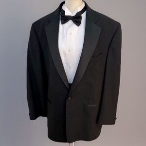 Three Piece Mens Tuxedo with Black Blazer and Trousers